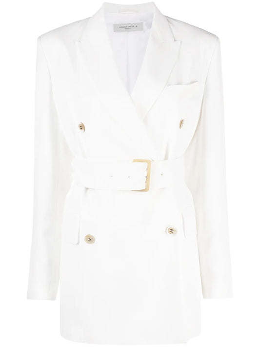 Double-Breasted Belted Blazer