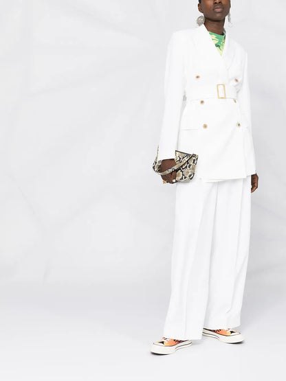 Double-Breasted Belted Blazer