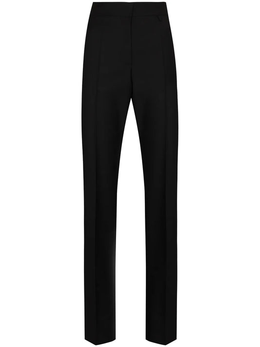 High-Waisted Wool Tailored Trousers