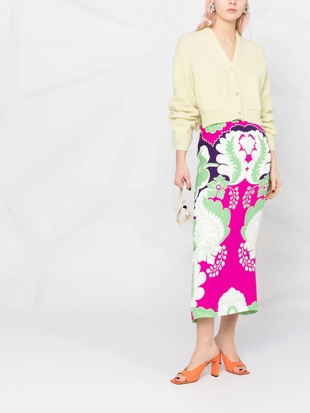 World Arazzo Print Straight Skirt