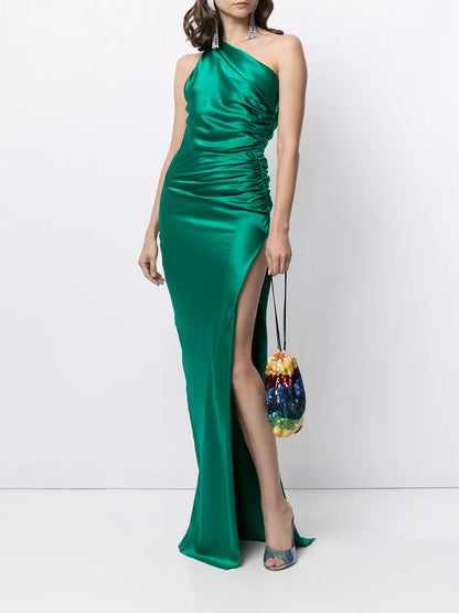 Asymmetric Gathered Gown