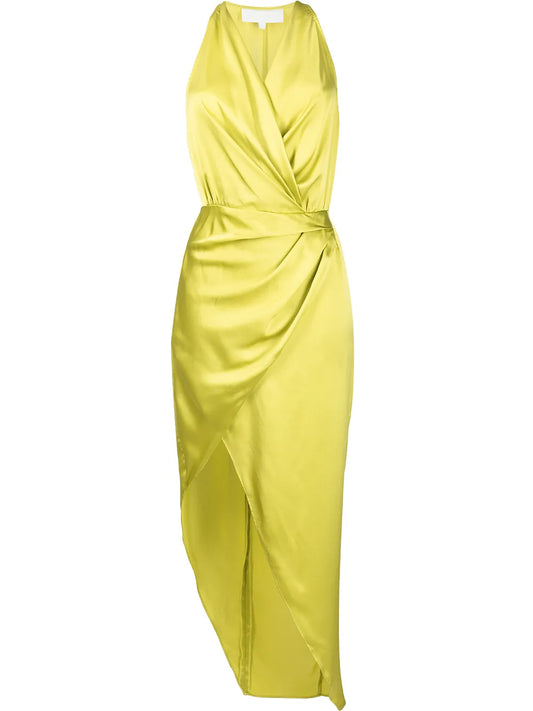 Asymmetric Halterneck Silk Dress