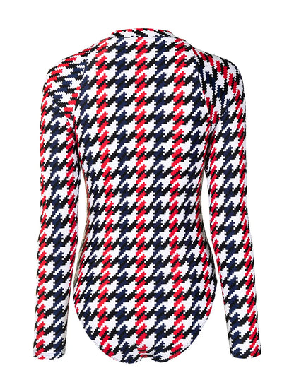 Spring Houndstooth-Print Surf Wetsuit