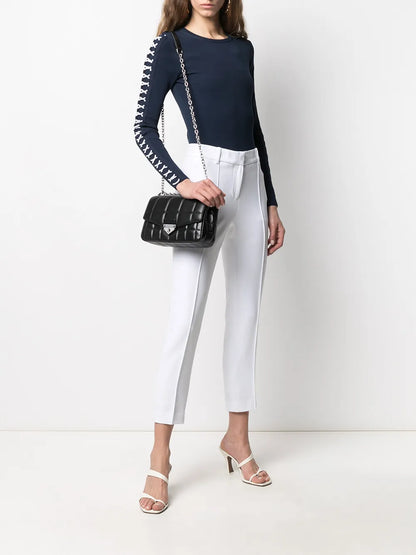 Cropped Crepe Trousers