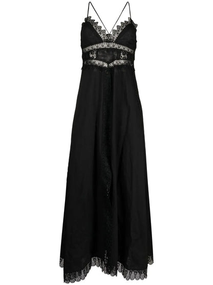 Lace-Trimmed Maxi Dress