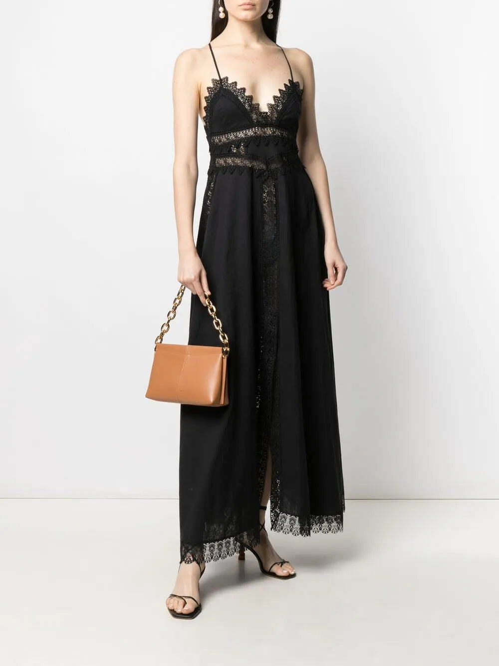 Lace-Trimmed Maxi Dress