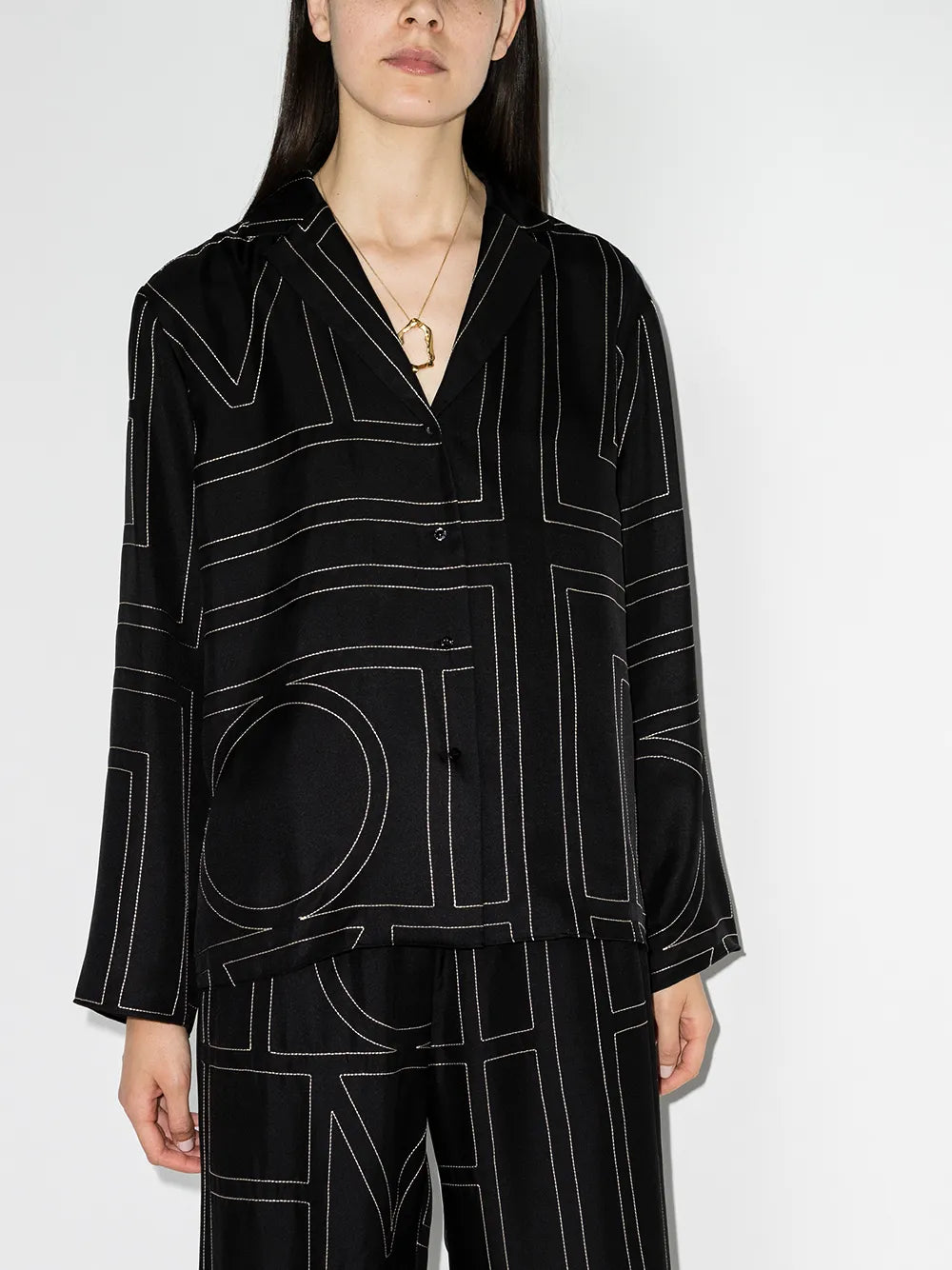 Sanville Monogram Silk Shirt