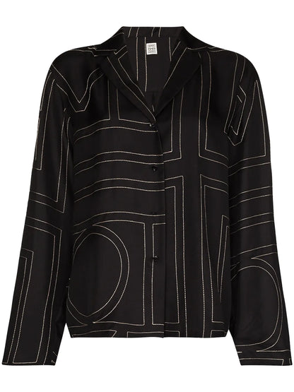 Sanville Monogram Silk Shirt