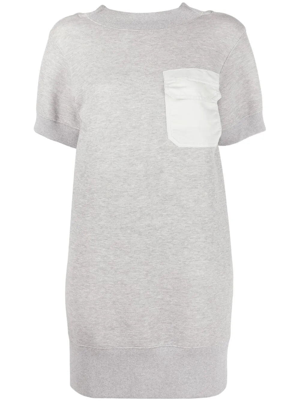 Contrast Chest Pocket Mini Dress