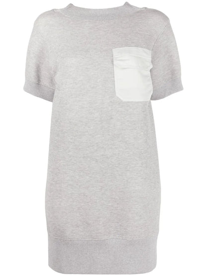 Contrast Chest Pocket Mini Dress