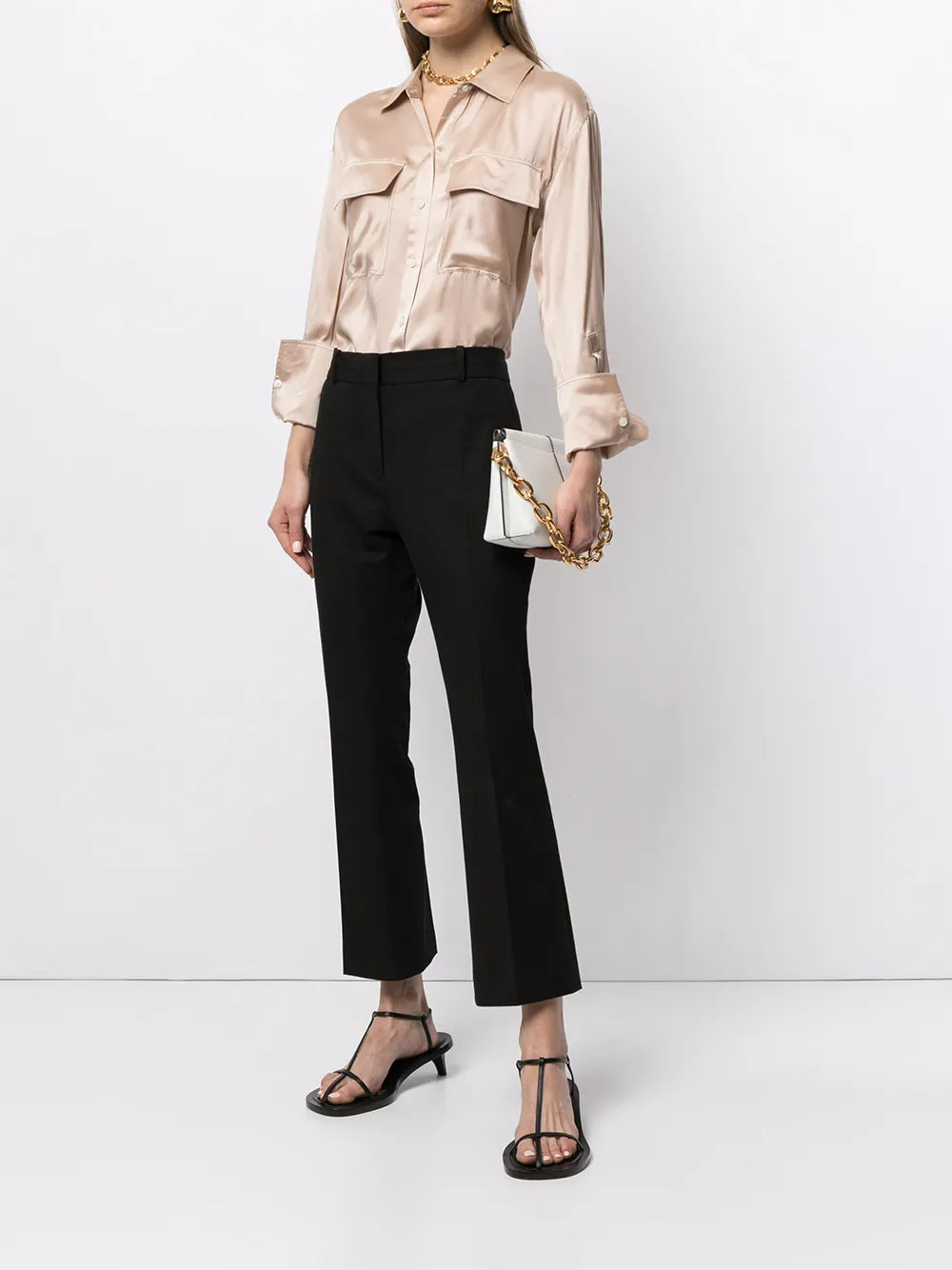 Cropped-Tailored Trousers