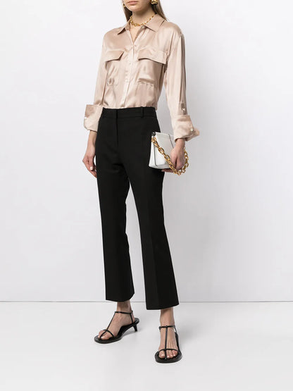 Cropped-Tailored Trousers