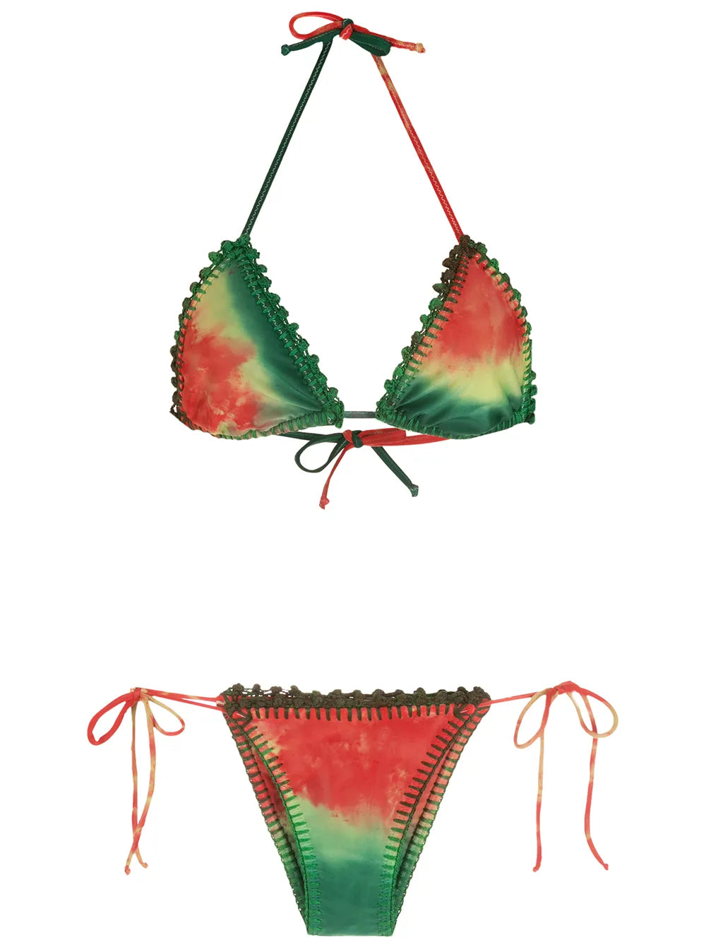 Embroidery Tie Dye Bikini Set