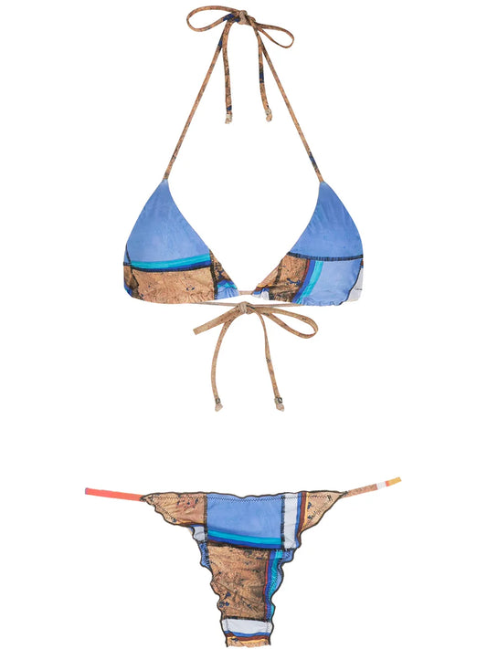 Striped Print Eco Bikini Set