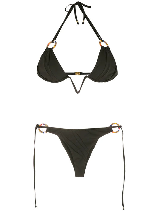 Ring-Detail Halterneck Bikini