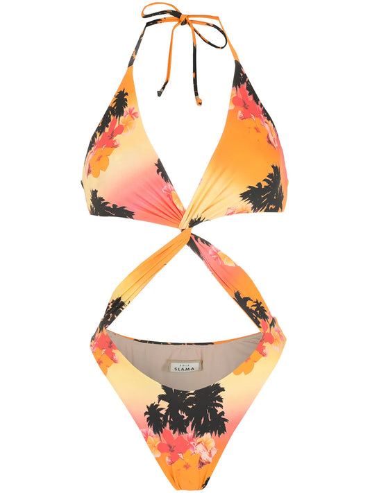 Print Ilha De Hibiscus Swimsuit