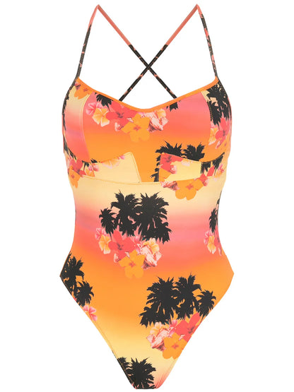 Print Ilha De Hibiscus Swimsuit