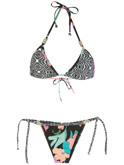 Print Hibiscus Bikini Set