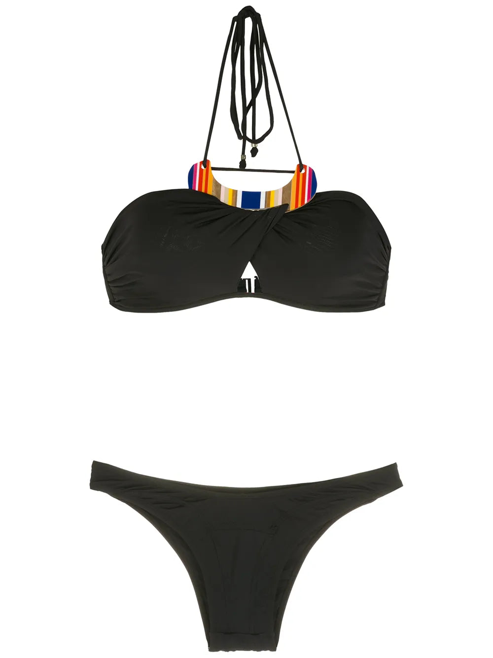Embroidery High-Leg Swimsuit