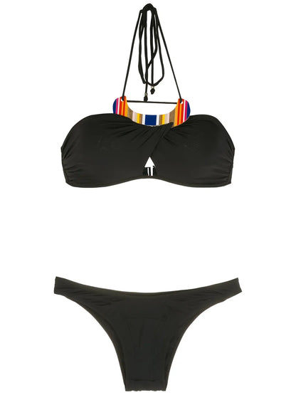 Embroidery High-Leg Swimsuit