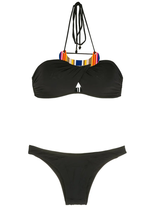 Embroidery High-Leg Swimsuit