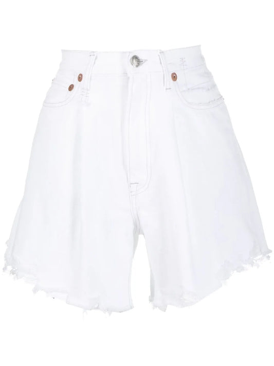 High-Rise Raw-Cut Shorts
