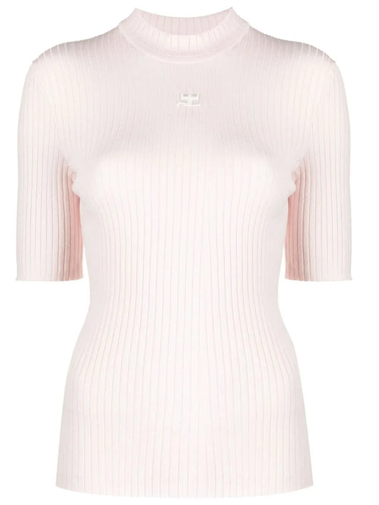 Logo-Embroidered Ribbed Sweater