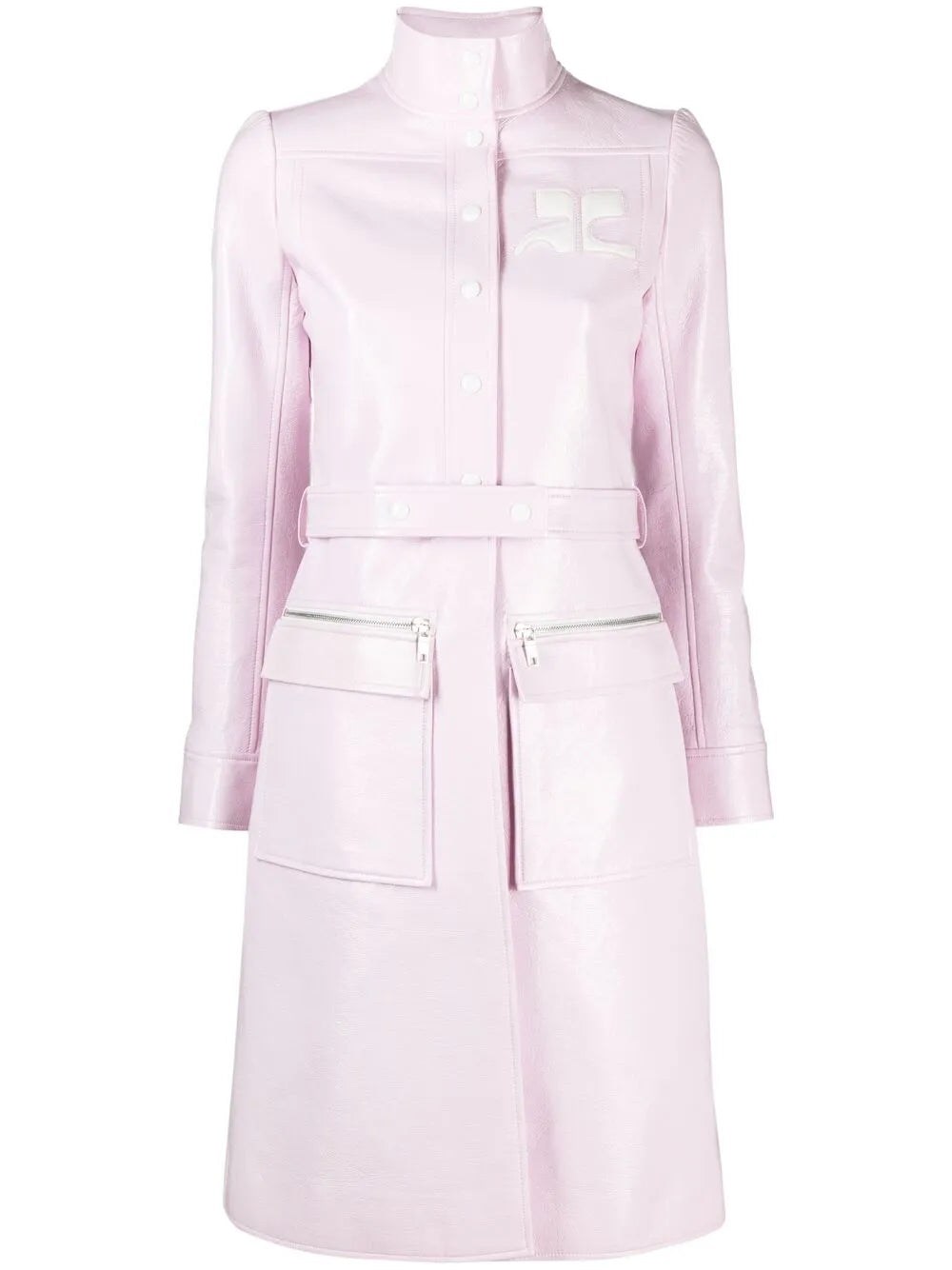 Logo-Appliqué Vinyl Trench Coat