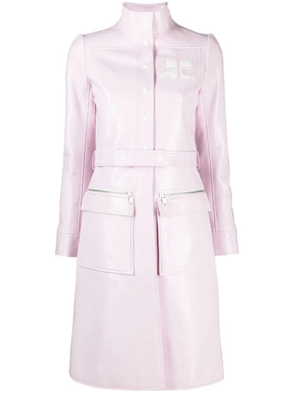 Logo-Appliqué Vinyl Trench Coat