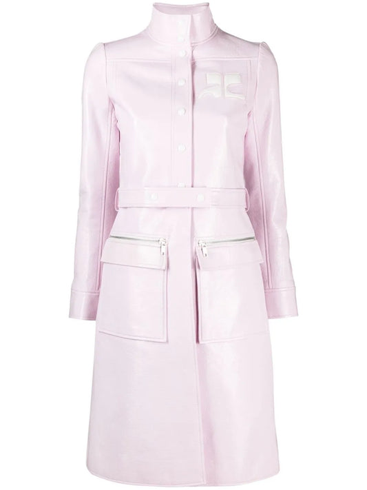 Logo-Appliqué Vinyl Trench Coat