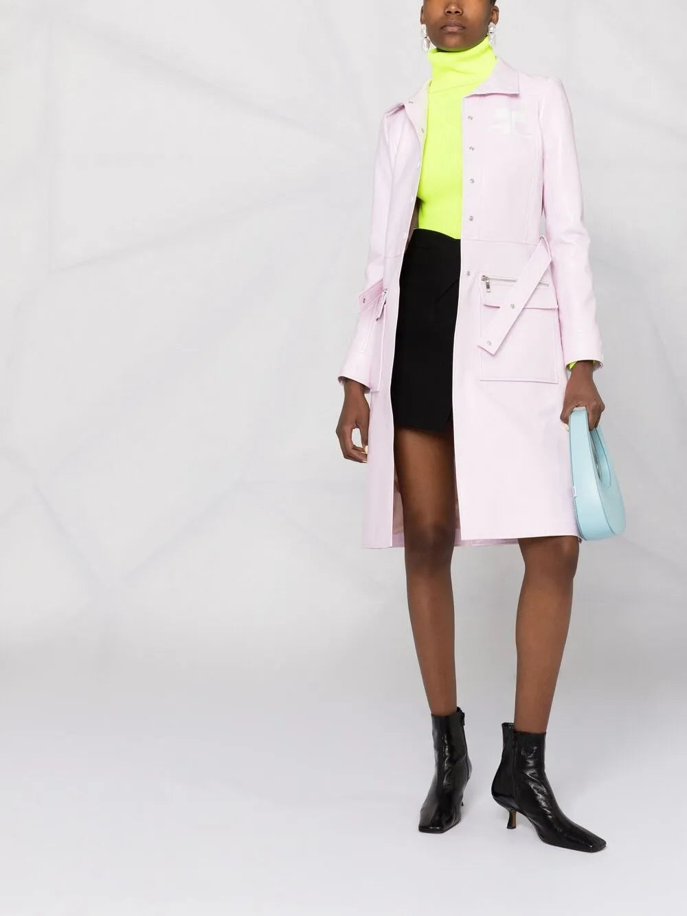 Logo-Appliqué Vinyl Trench Coat