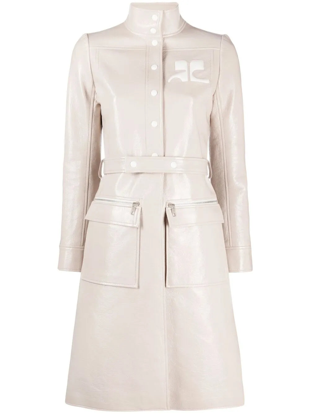 Logo-Appliqué Vinyl Trench Coat