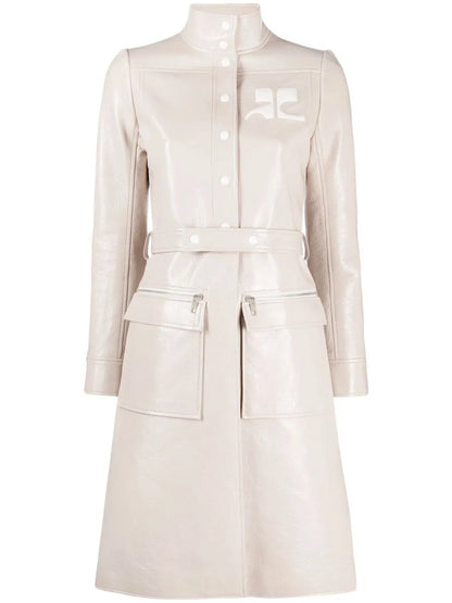 Logo-Appliqué Vinyl Trench Coat