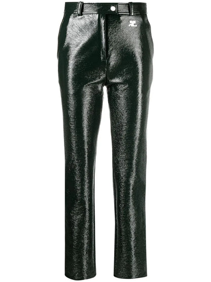 Slim-Cut Vinyl Trousers