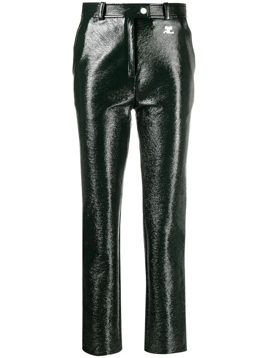 Slim-Cut Vinyl Trousers