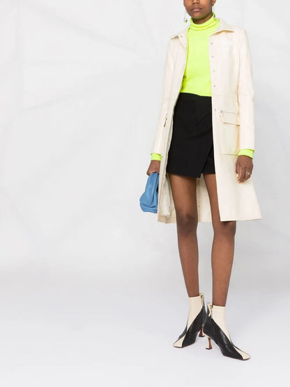 Logo-Appliqué Vinyl Trench Coat