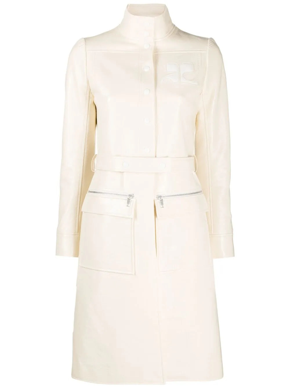 Logo-Appliqué Vinyl Trench Coat