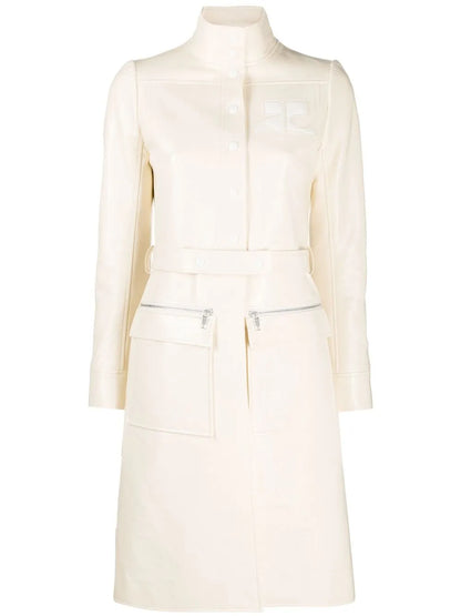 Logo-Appliqué Vinyl Trench Coat