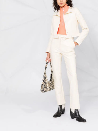 Slim-Cut Vinyl Trousers