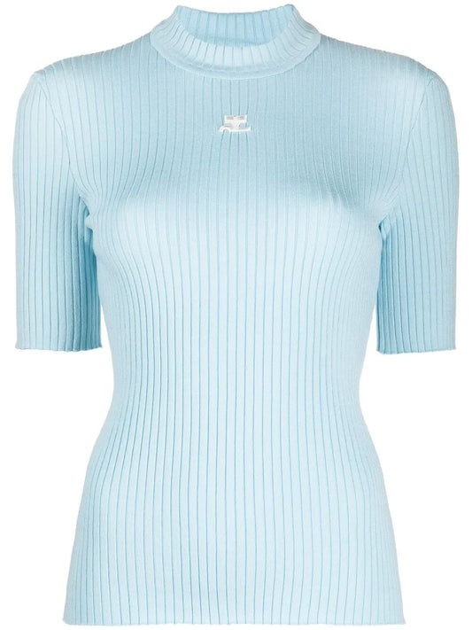 Logo-Embroidered Ribbed Sweater