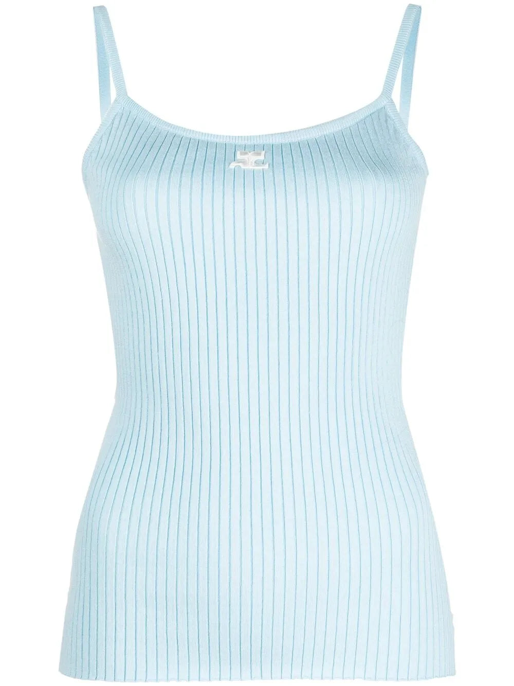 Logo Print Ribbed Knit Top