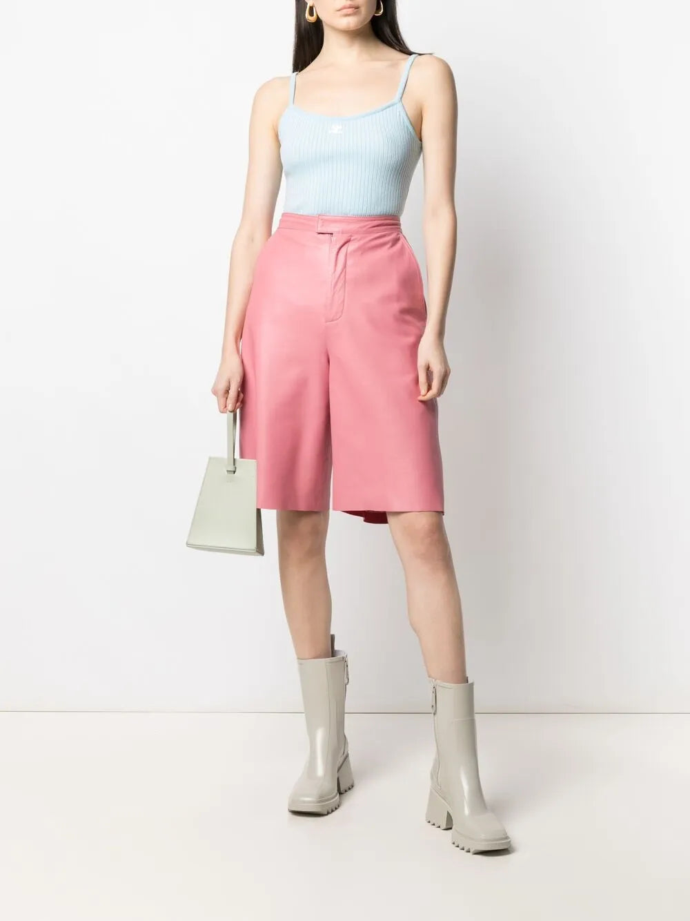 Logo Print Ribbed Knit Top