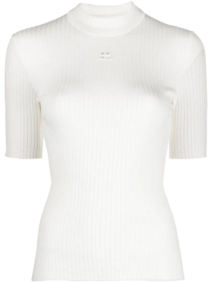 Logo-Embroidered Ribbed Sweater