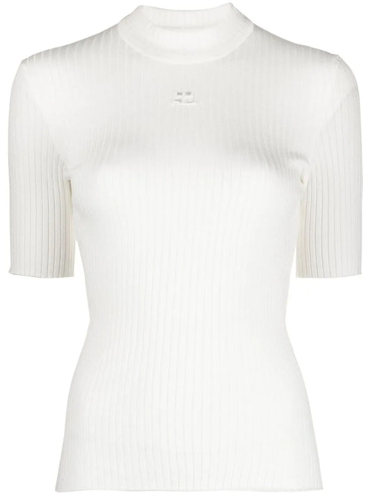 Logo-Embroidered Ribbed Sweater