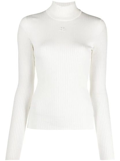 Logo Print Ribbed Jumper