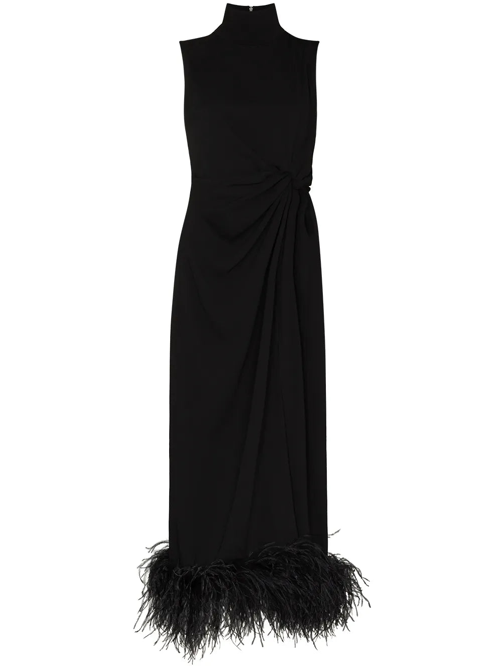 Maika Feather-Embellished Sleeveless Gown