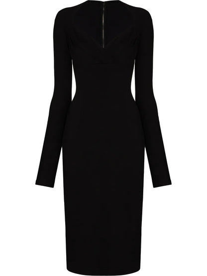 Sweetheart-Neck Midi Dress