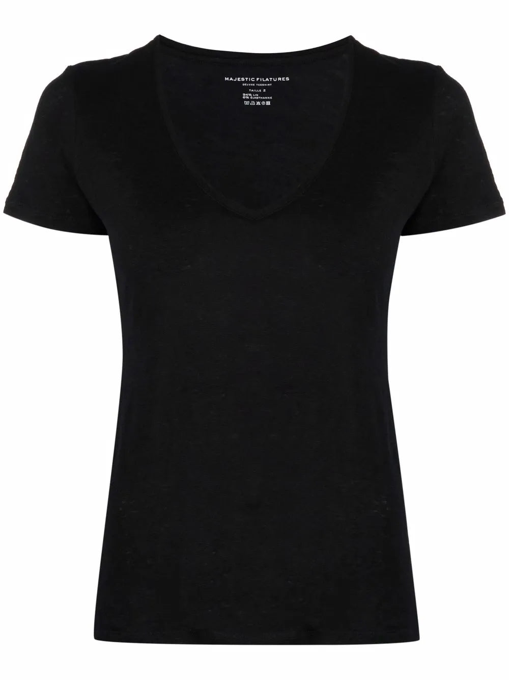 Scoop Neck Linen-Blend T-Shirt
