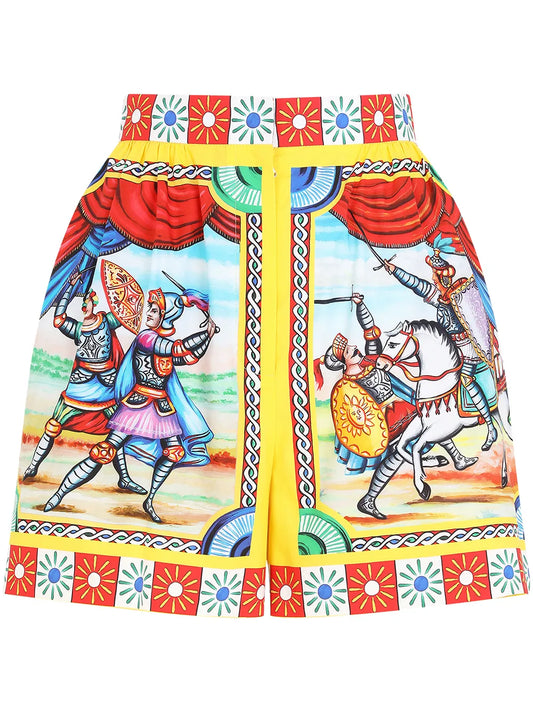 Carretto-Print Poplin Shorts