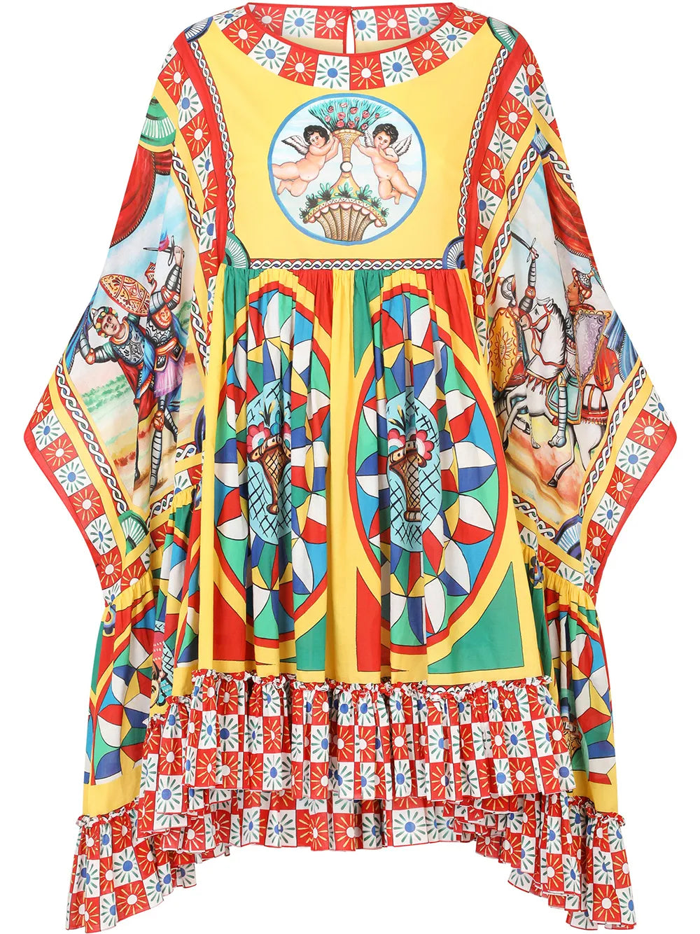 Carretto-Print Cotton Kaftan